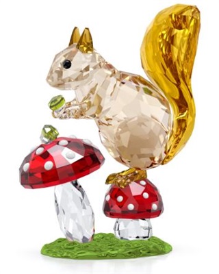 Swarovski Idyllia Squirrel and Mushrooms SW5684343 EV Kristali Renkli