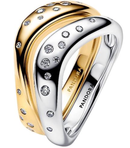 Pandora 164674C01 Silver and Gold Ring