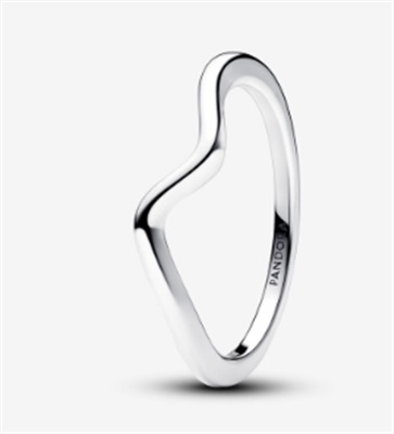 Pandora Polished Wave Ring 193095C00, серебристое кольцо