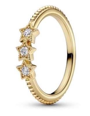 Pandora Кольцо «Звёздное небо» 162333C01, золотистое