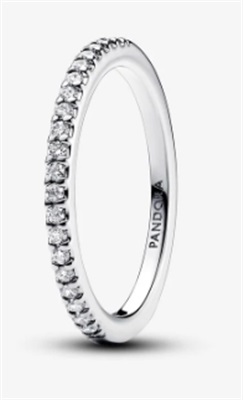 Pandora 192999C01 — серебристое кольцо с блестящей дорожкой