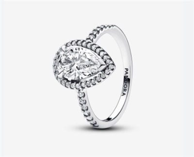 Pandora 193012C01 Silver Pear-Cut Ring