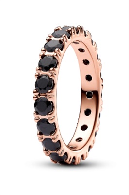 Pandora Siyah Işıltılı Tamtur Yüzük 180050C02 Siyah/rose Gold