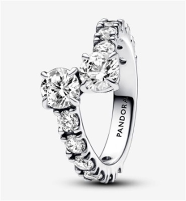 Pandora 193149C01 Silver Ring with Intersecting Band