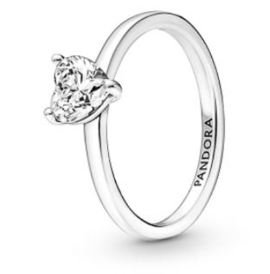 Pandora Işıltılı Kalp Tektaş Yüzük 191165C01 Gümüş