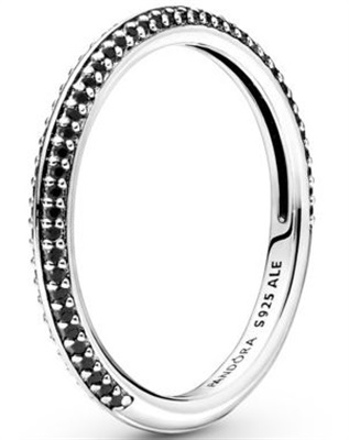 Кольцо Pandora ME Pavé 199679C02, серебристое с чёрным