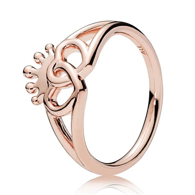 Pandora Rose United Regal Hearts 187685 Rose Gold Ring