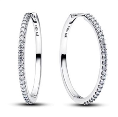 Серьги Pandora 294650C01, серебристые, 28 мм