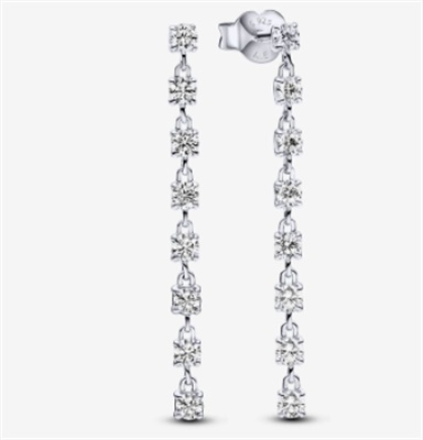 Pandora Işıltılı Sekiz Taşlı Damla Küpeler 293159C01 Gümüş
