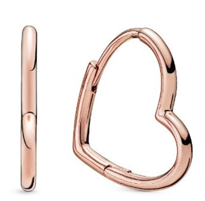 Pandora Asimetrik Kalpler Küpe 288307 Rose Gold