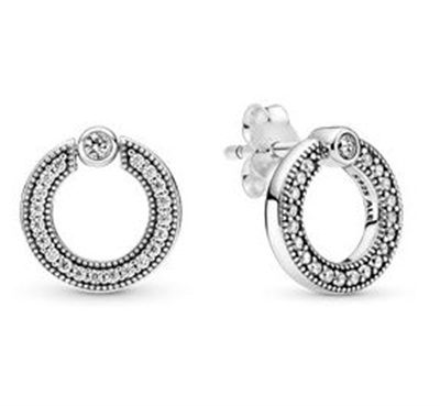 Pandora 299486C01 Silver Round Double-Sided Earrings