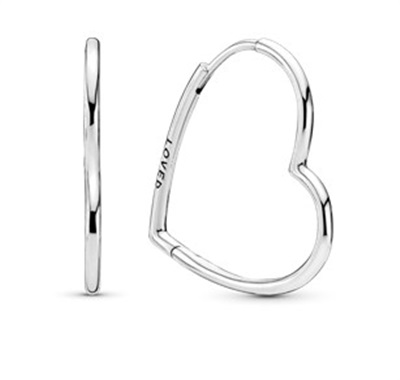 Pandora 297822 — серьги «Асимметричные сердца», серебристые