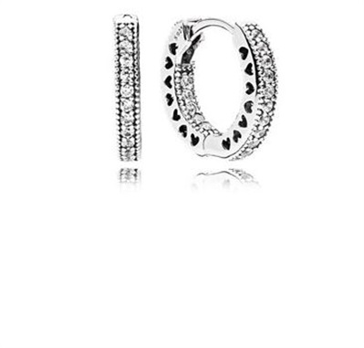 Pandora 296317CZ Silver Heart Earrings