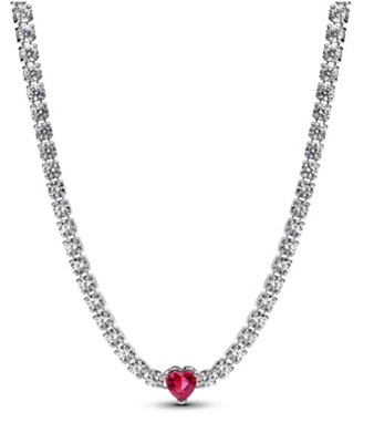 Pandora Hale Heart Choker 393549C01-40 Silver Necklace