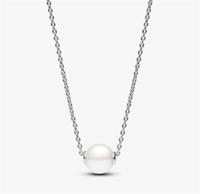 Pandora 393167C01-45 Cultured Freshwater Pearl Necklace, Silver