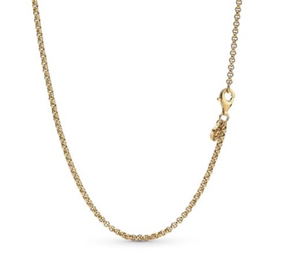 Pandora Rolo, колье-цепочка 369260C00-60, золотистое