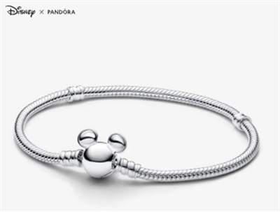 Pandora Disney Mickey Mouse Moments Snake Chain Bracelet 593061C00, Silver