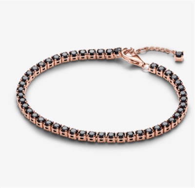 Pandora 581469C02 теннисный браслет, чёрный/розовое золото