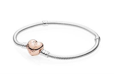 Pandora Moments Gümüş Bileklik, Rose Klipsli 580719 Gümüş/rose