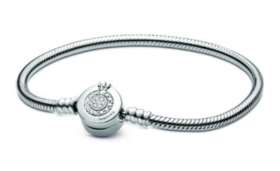 Pandora Moments Işıltılı Taç O Kıvrımlı Zincirli Bileklik 599046C01 Gümüş