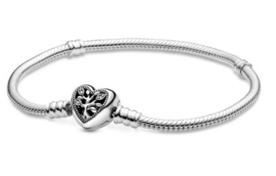Pandora Aile Ağacı Kalp Klipsli Moments Bileklik 598827C01 Gümüş