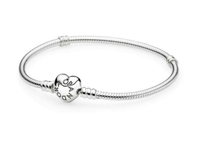 Pandora Moments Kalp Klipsli Bileklik 590719 Gümüş