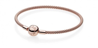 Pandora Moments PANDORA Rose 586543 Rose Gold Woven Bracelet
