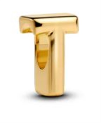 Pandora 763966C00 T Letter Charm, Gold Tone