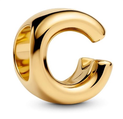 Pandora 763949C00 Шарм в форме буквы C, золотистый