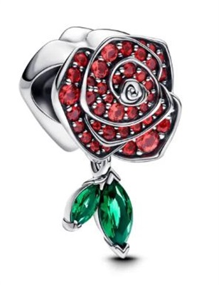 Pandora Açan Işıltılı Gül Charm 793201C02 Kırmızı