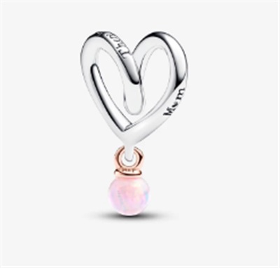 Pandora İki Renkli Sarılı Kalp Charm 783242C01 Gümüş/rose