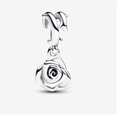 Pandora Blooming Rose Dangle Charm 793213C00 Silver