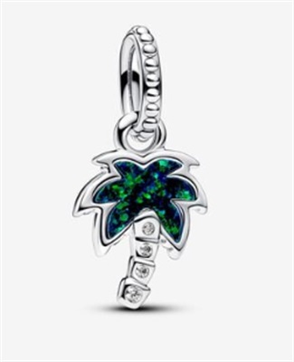 Pandora 793352C01 Shimmering Green Palm Tree Dangle Charm