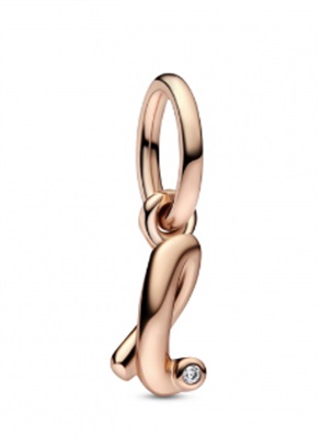 Pandora 782533C01 L Letter Dangle Charm, Rose Gold