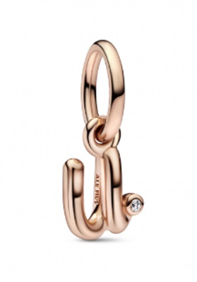 Pandora 782479C01 подвесной шарм в виде буквы U, Rose Gold