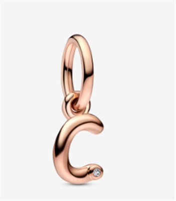 Pandora 782472C01 Dangling C Letter Charm, Rose Gold C