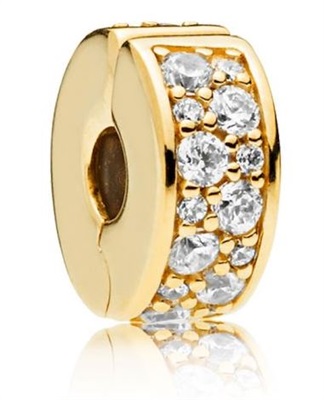 Pandora Şeffaf Pavé Klips Charm 768658C01 Altın