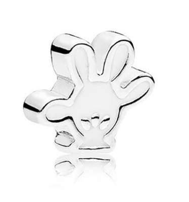 Pandora Шарм «Перчатка Микки», мини-символ Petite Memories 796349EN12, белый