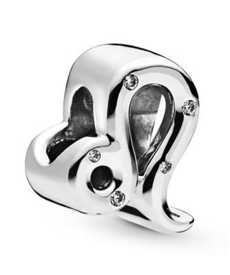 Pandora 798414C01 Shining Lion Zodiac Charm, Silver