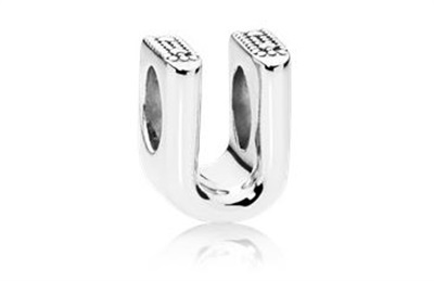 Pandora 797475 шарм с буквой U, серебристый