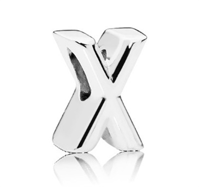 Pandora 797478 Silver X Letter Charm