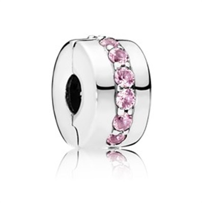 Pandora Shining Path 791972PCZ Silver Pink Charm