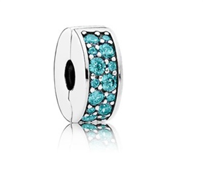 Pandora Turkuaz Pavé Klips Charm 791817MCZ Turkuaz