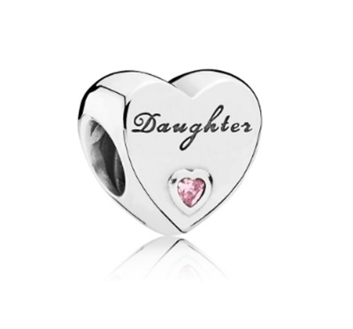 Pandora 791726PCZ Daughter Heart Charm, Silver