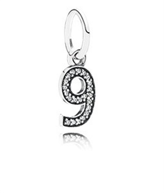 Pandora 9 Rakami Sallantili Charm 791347CZ Kolye Ucu Gümüş 9