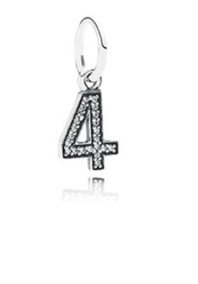 Pandora 4 Rakami Sallantili Charm 791342CZ Kolye Ucu Gümüş 4