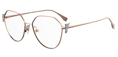 Fendi FF0389/G Rose Gold Ddb Crystal Optical Glasses