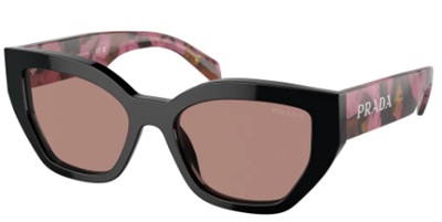 Prada PR A09S Sunglasses Black Pink 12O10D CR39 Organic 1.5