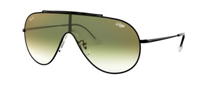 Ray-Ban Wings RB3597 002/W0, чёрные зеркальные мужские солнцезащитные очки