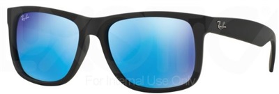Ray-Ban Justin RB4165 Men's Sunglasses, Black 622/55 Mirrored